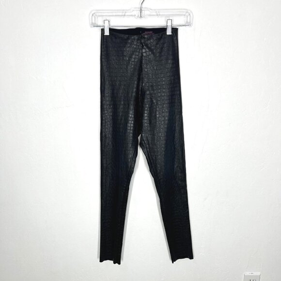 Commando Faux Leather Croc Leggings Black Size S Animal snake embossed textured - Picture 3 of 9